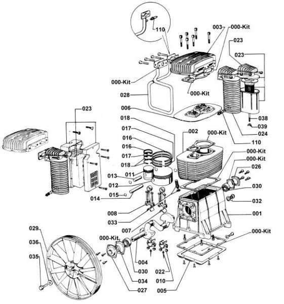 Kompresör Kafaları (Alüminyum) 22 b6000 detay